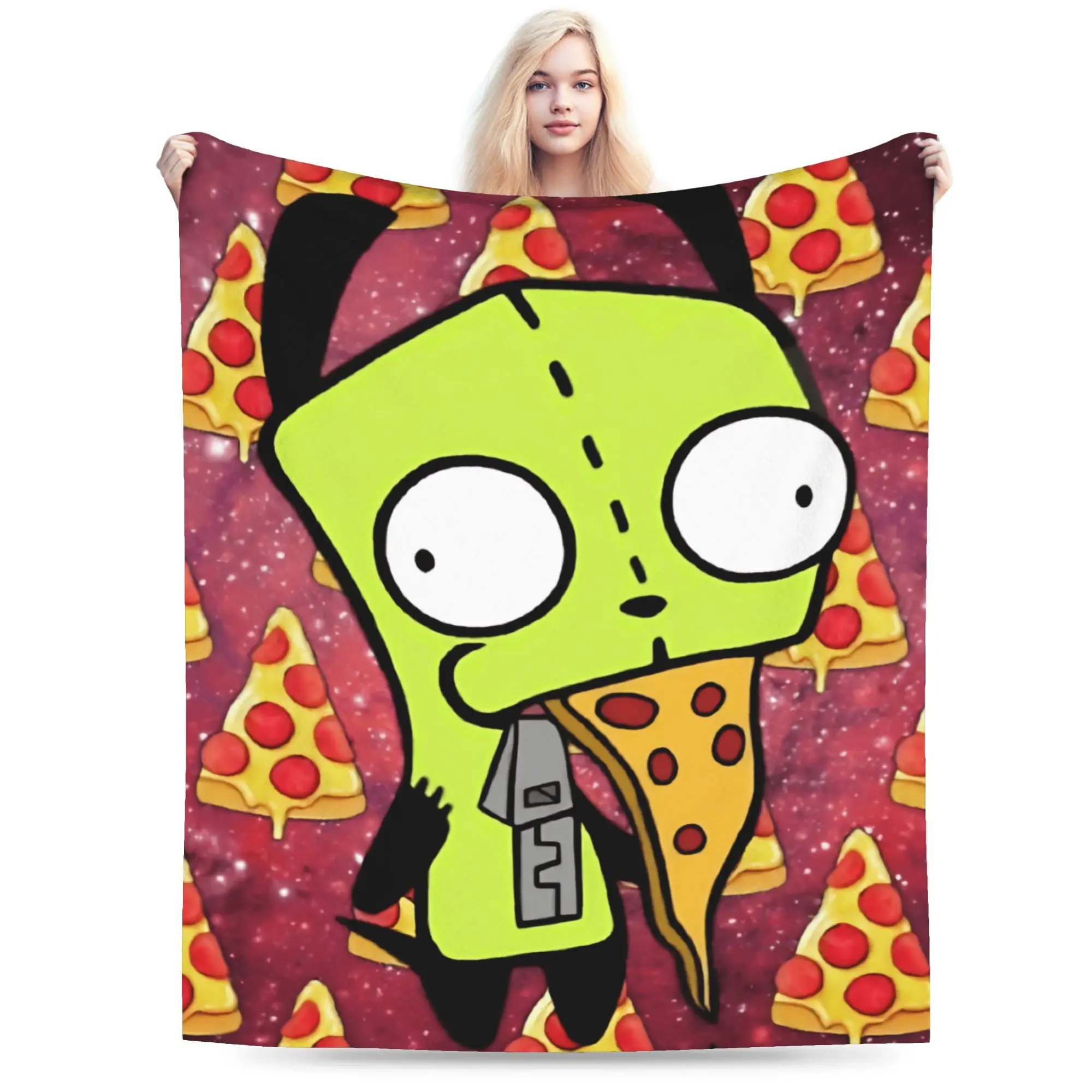 

Warm BlanketChild Picnic Invaders Zims Throw Blanket Flannel Bedspread For Bedroom Funny Sofa Bed Cover