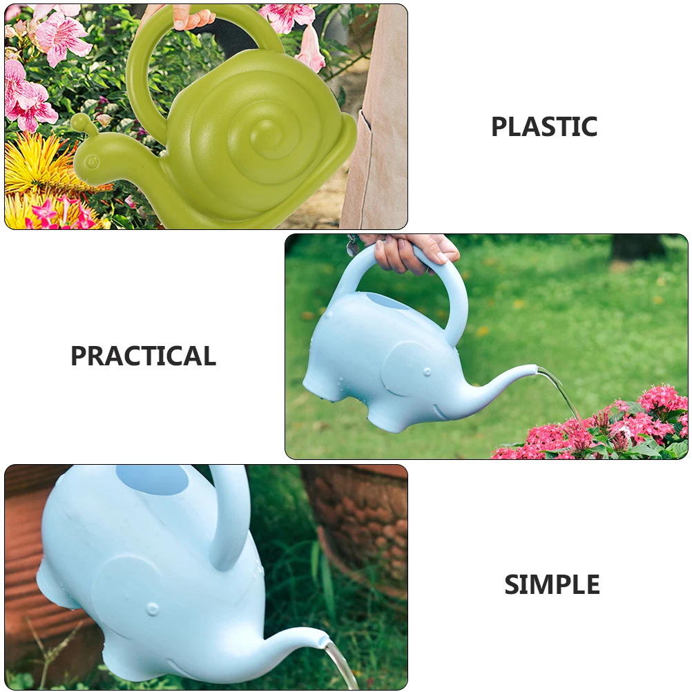 2 قطعة وعاء سقي مفيد الحلزون والعجل الفيل النمذجة تصميم بسيط تجربة عملية لحدائق سقي