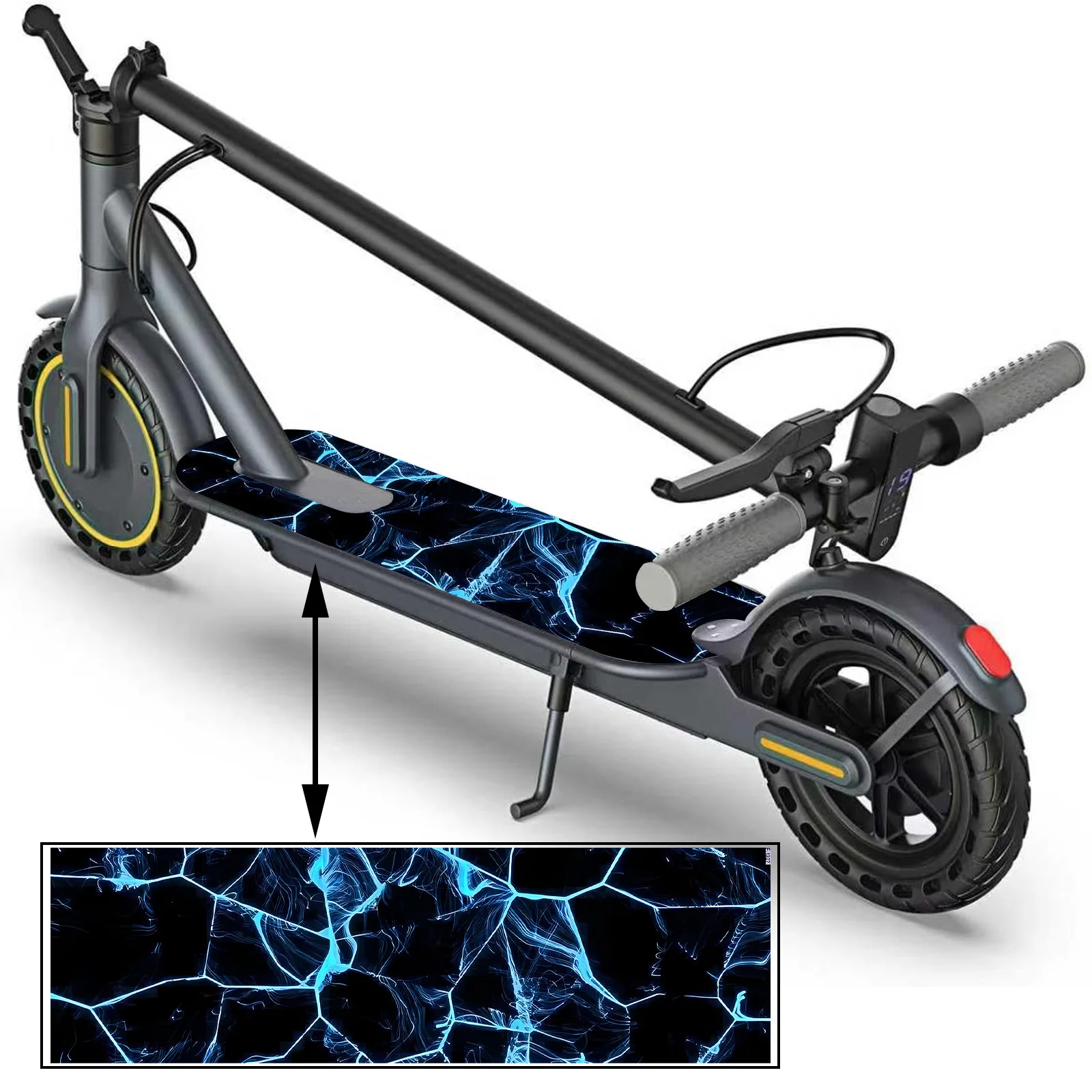 

1 cool blue crack light pattern scooter sticker, skateboard body sticker, personalized installation anti-skid PVC material stick