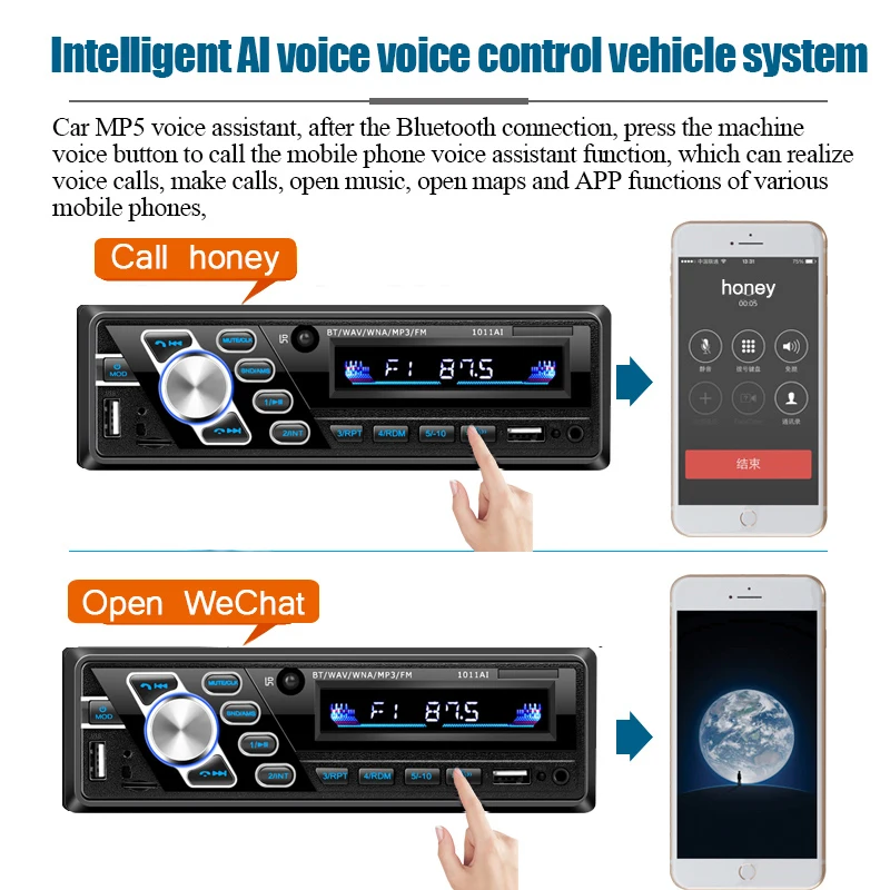 520AI 1 DIN  CAR RADIO MP3 24V Bluetooth Car MP3 Player Card Radio Host U-disk car MP3 4.2 Stereo TF card / U disk AUX Autoradio