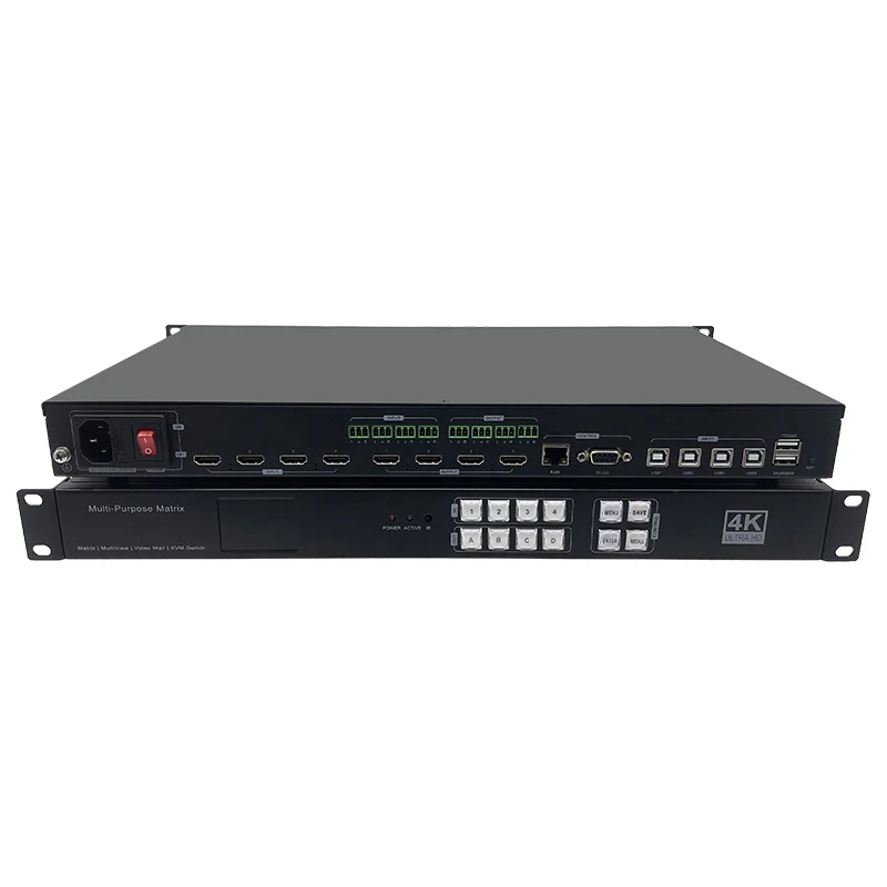 4K60hz HD Matrix Switch 4 in 4 out KVM Splitter  multi video screen processor splicer HDCP  WEB/Panel/Remote Control