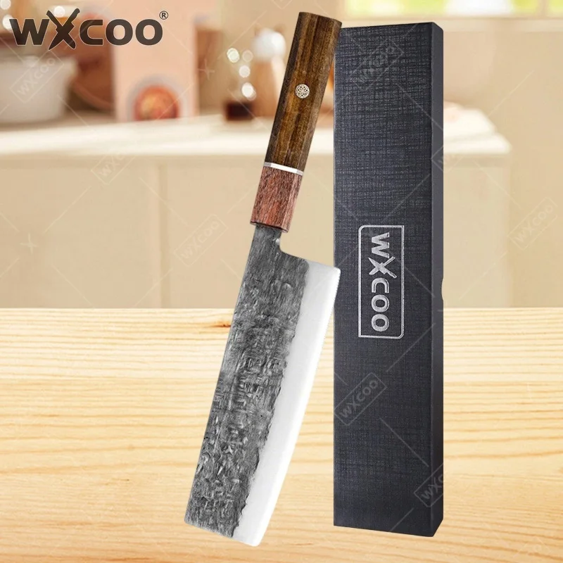 WXCOO Professional Kitchen Knife Japanese Chef Hand Forged Blade Meat Cleaver Santoku Sashimi Handmade Accessories