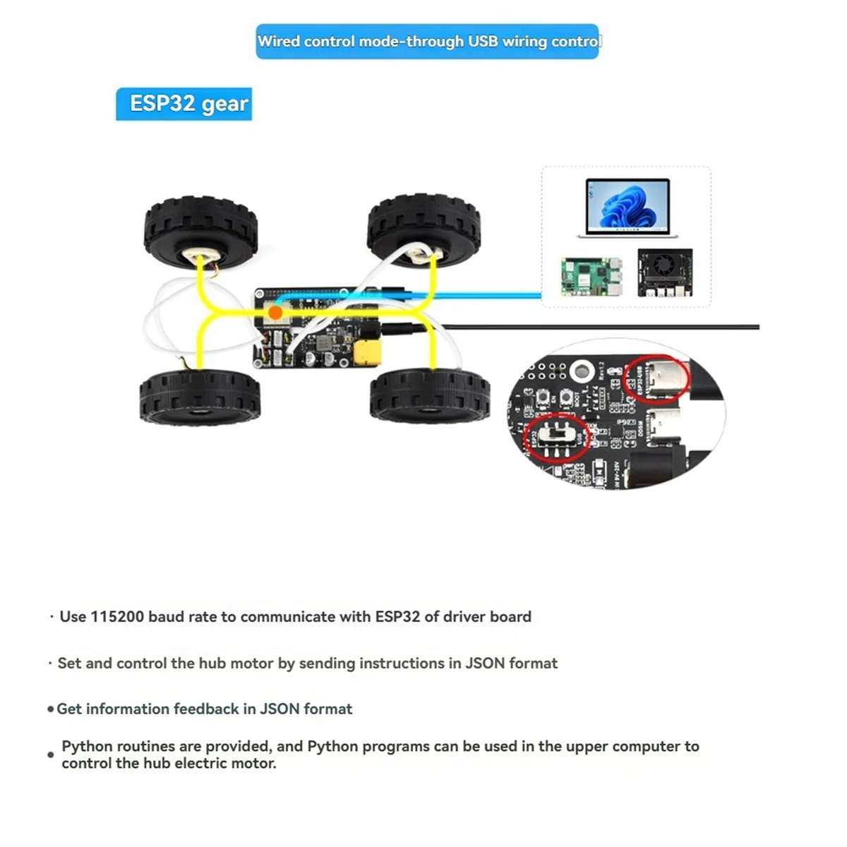 

ADEGBO-Improved Motor Drive Board DDSM400 Motor Driver HAT for Raspberry Pi