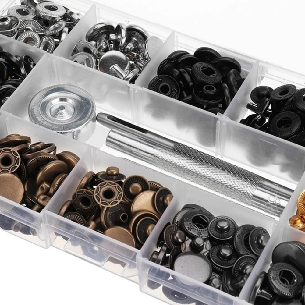 Kit Fastener Clothes Metal Snaps, Botões Press Stud, Botões de Pano, Pacote de Ferramentas, 4 Cores, 12,5mm, 160 PCs, 240 PCs, 480PCs