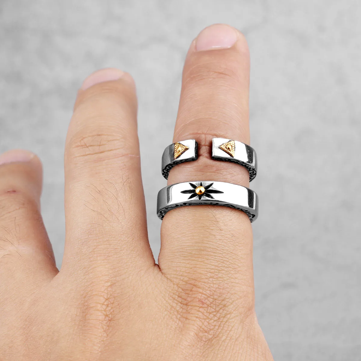Vintage Freemason Masonic Stainless Steel Mens Rings Simple Hip Hop for Male Boyfriend Biker Jewelry Creativity Gift Wholesale