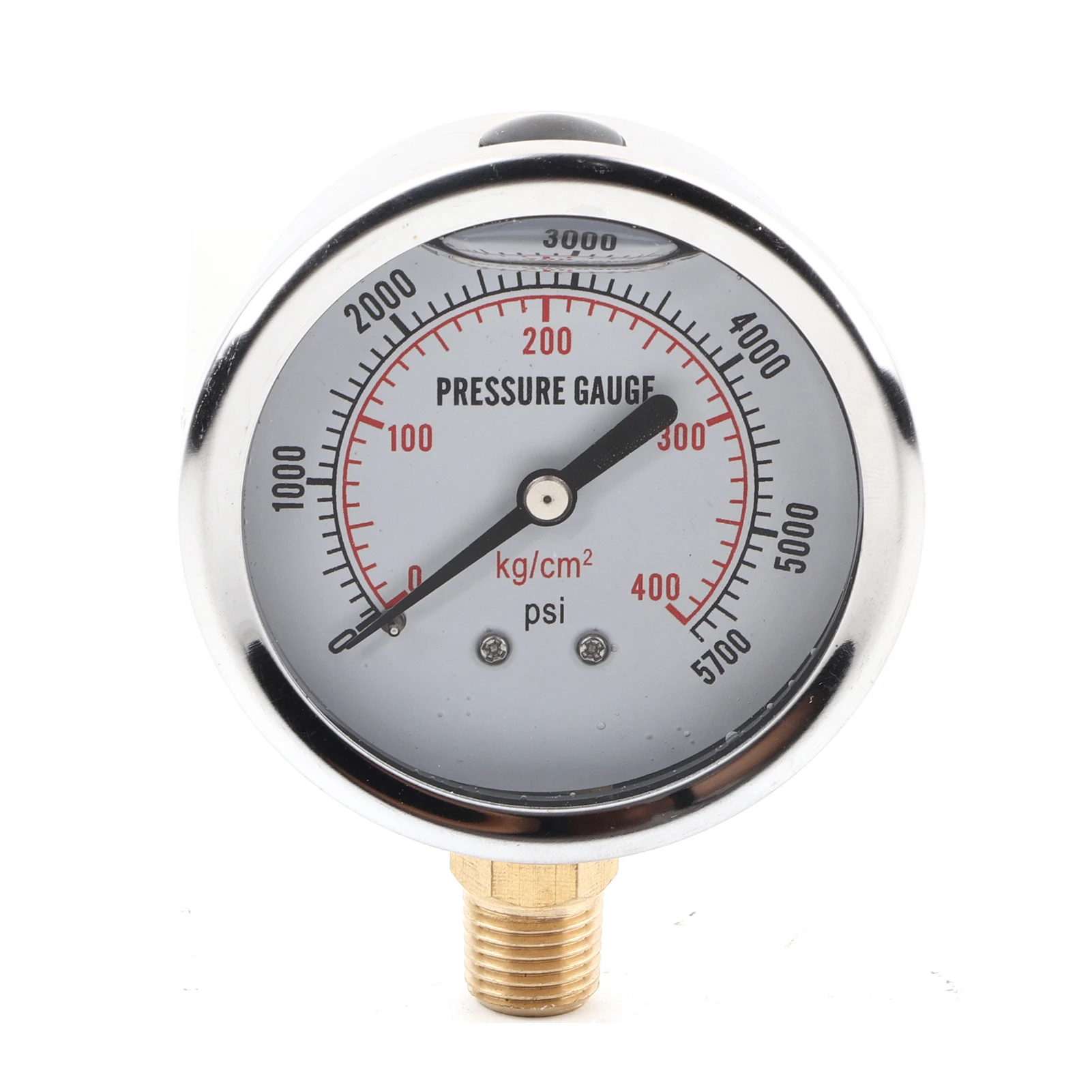 Fuel Pressure Liquid Filled Gauge Hydraulic Liquid Filled Fuel Pressure Gauge 0‑5700 PSI Thread Liquid Filled Pressure Gauge