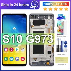 100% Tested TFT For Samsung S10 G973F/DS G973U G973 SM-G973 LCD Display Touch Screen with Frame, For Galaxy S10 LCD