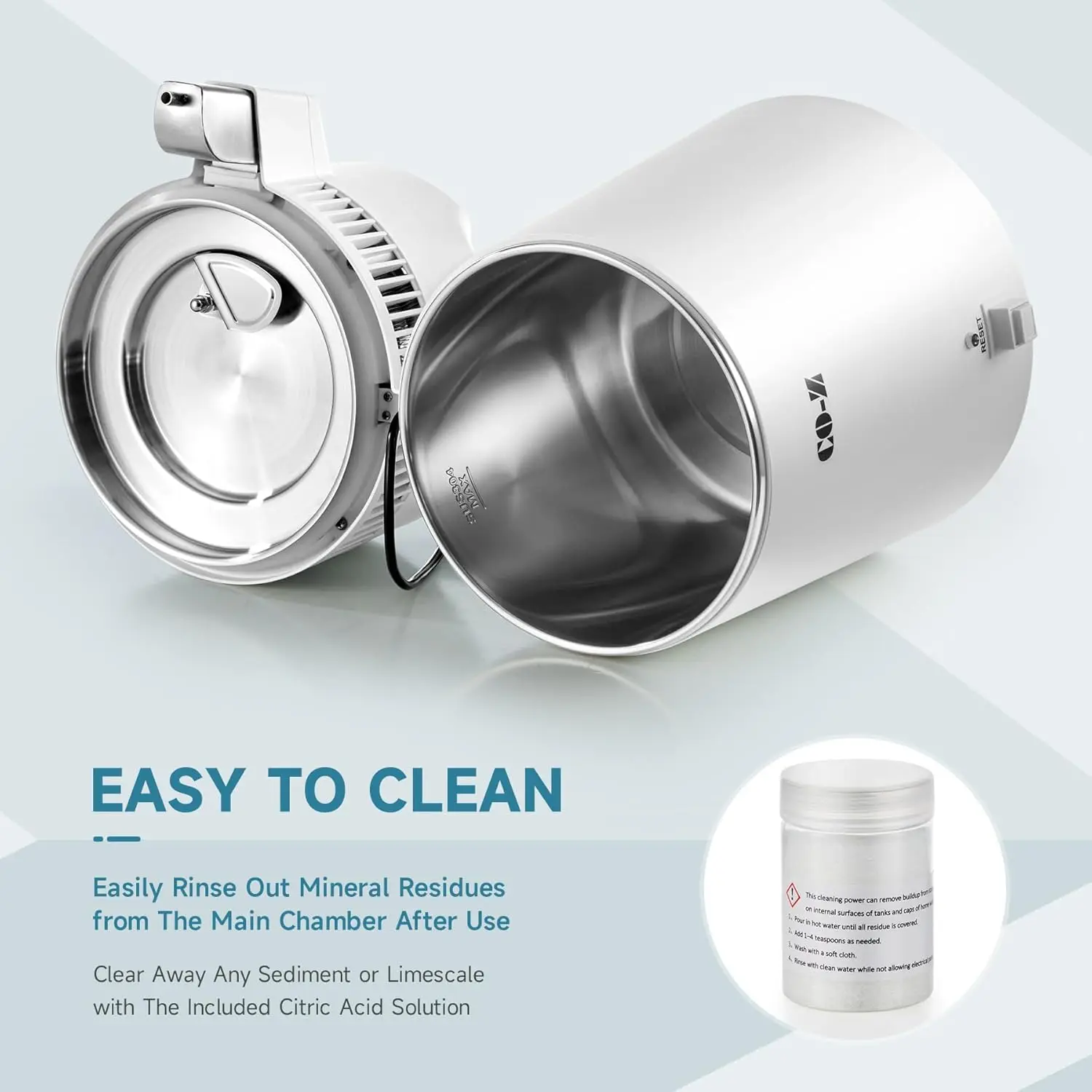 

6L Water Distiller, Larger 1.6 Gal Countertop Home Distillers, Distilling Pure Water Machine for Home Table Desktop, Distilled W