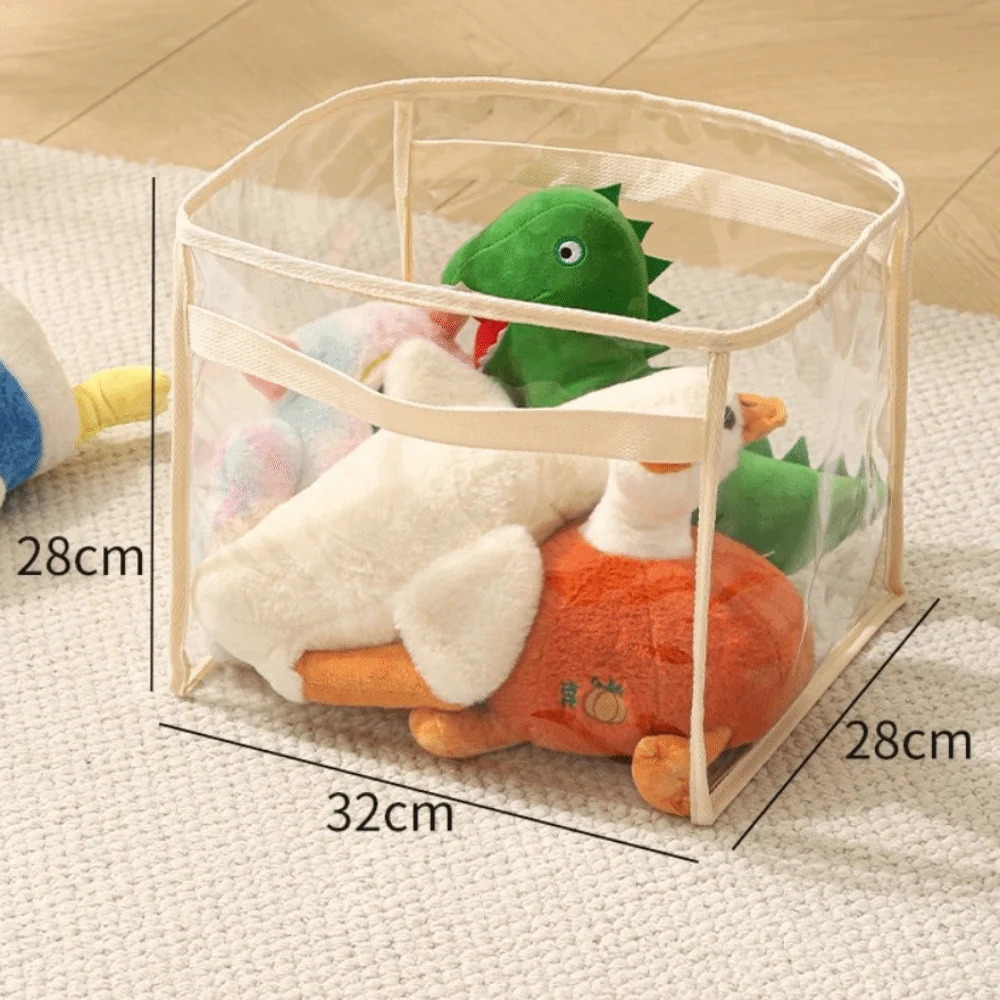 PVC Doll Storage Basket with Handle, Large-capacity