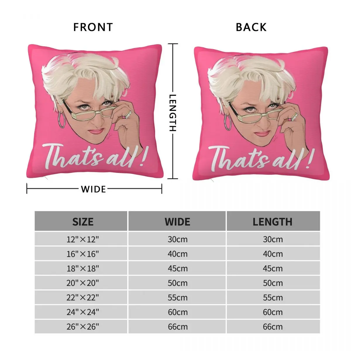 The Devil Wears Prada Miranda Priestly Pillowcase Polyester Linen Velvet Pattern Zip Pillow Case Sofa Seater Cushion Cover 45x45