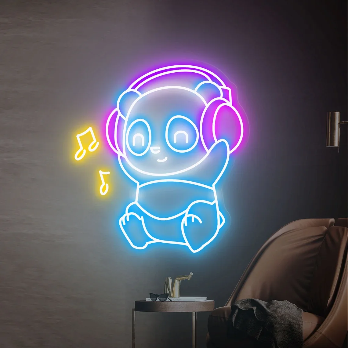 

Panda Neon Sign Cute Animal Panda Wall Art Decor Kids Room Decor Game Room Animal Art Neon