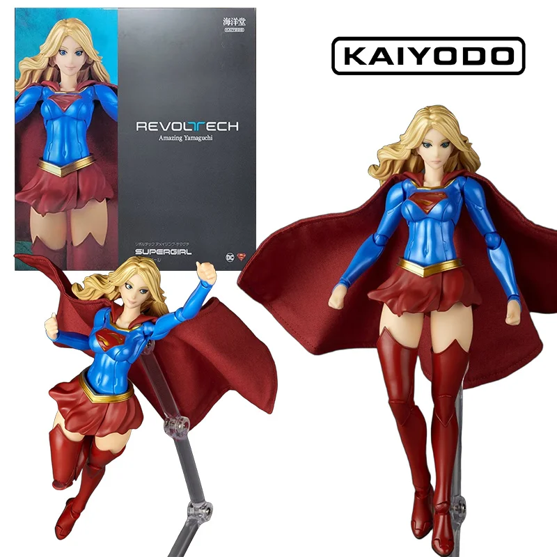 Kaiyodo Revoltech Amazing Yamaguchi Super Girl 16Cm DC Anime Original Action Figure Model Kit Toy Birthday Gift Collection