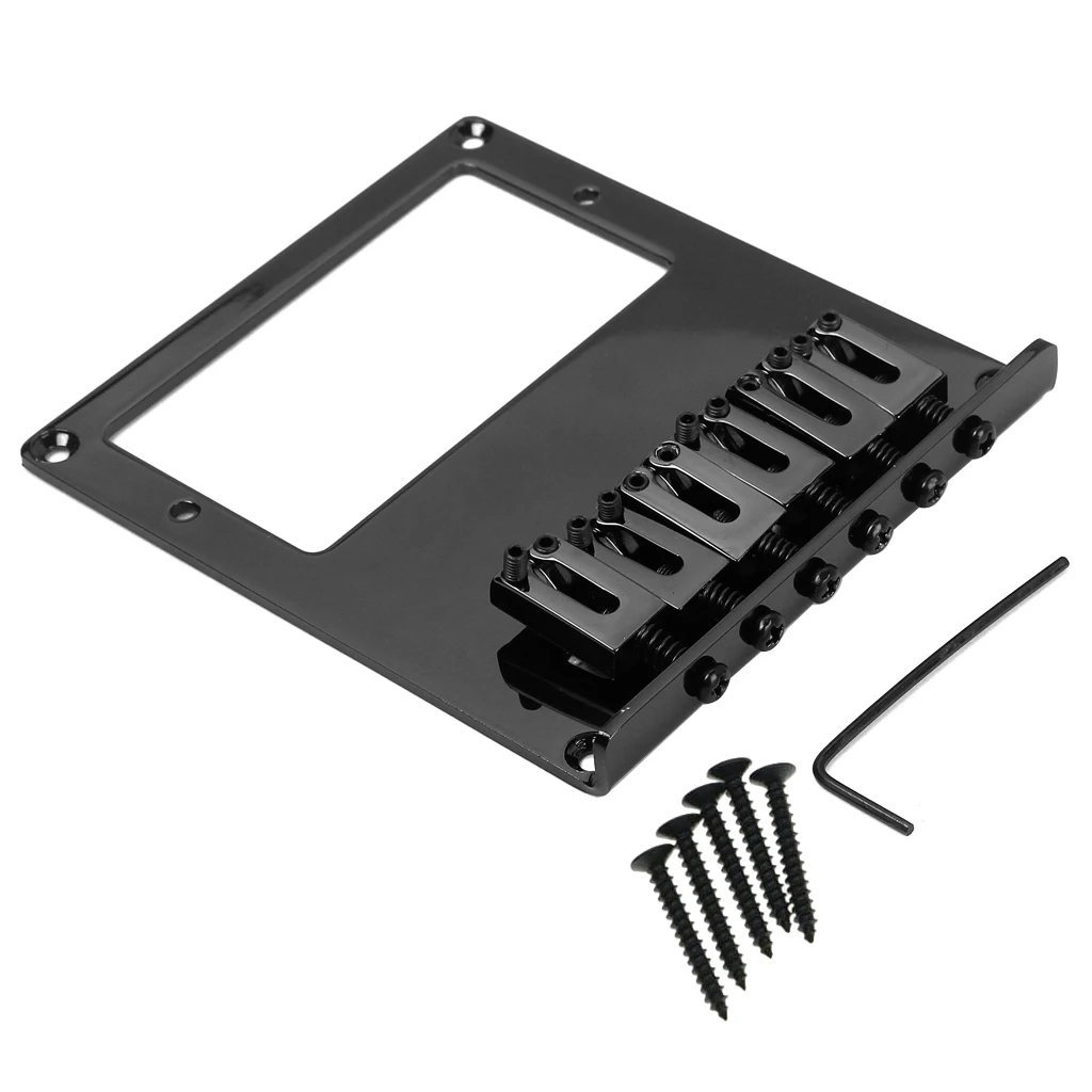 Practical 6 Saddle Tele Bridge Tailpiece Tele Humbucker TL Guitar Bridge for Telecaster Guitar Black