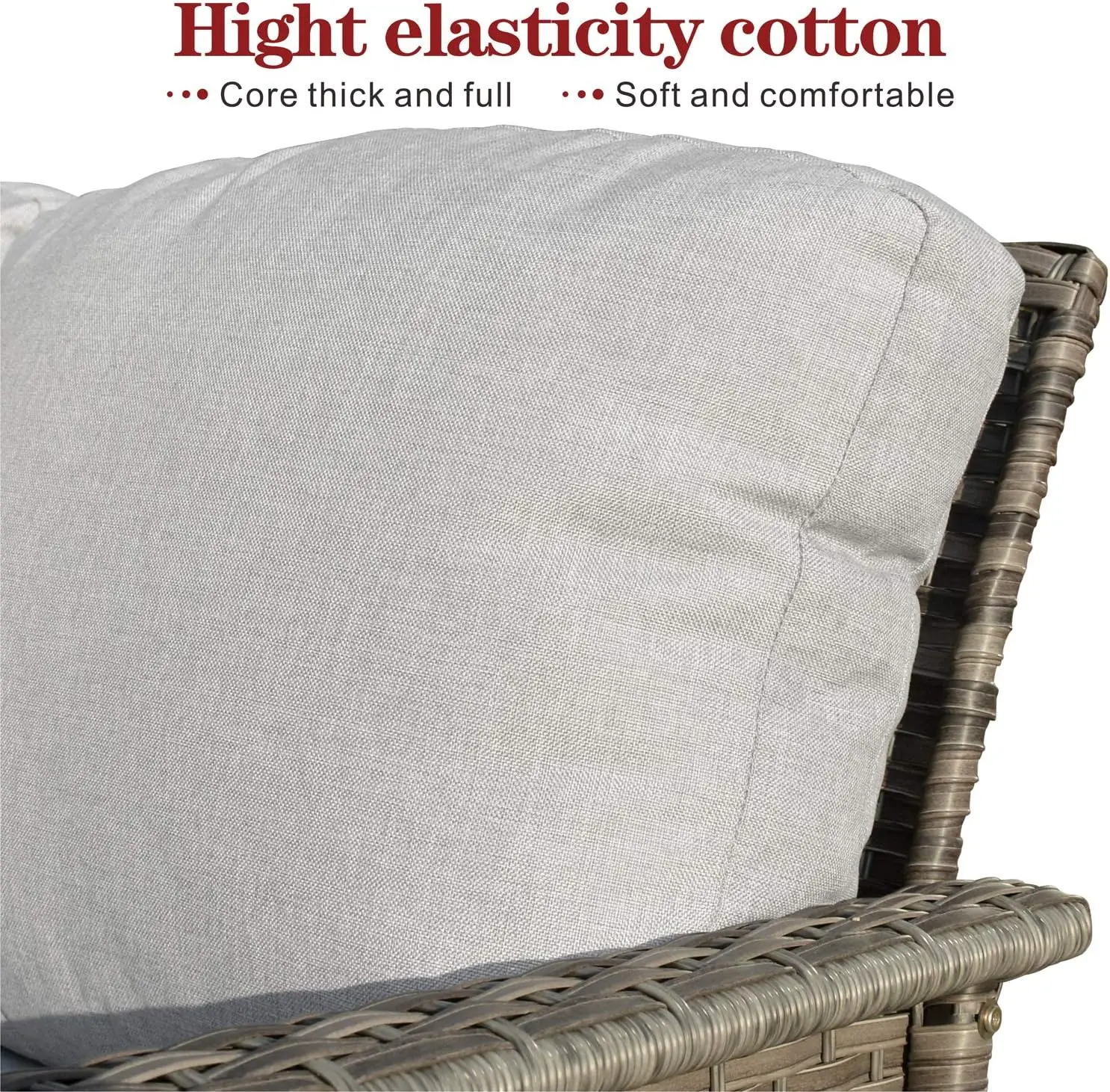 High Back Outdoor Patio Móveis Set, Sofá Set com mesa de café, All Weather Wicker, Rattan Sofá para Quintal Deck e varanda, 4 PCs