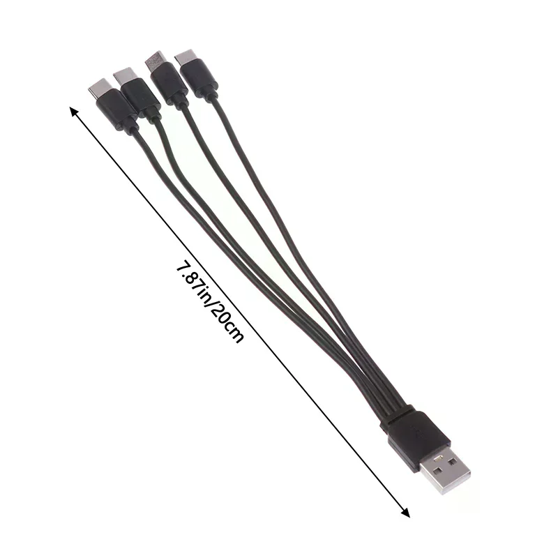 Kabel ładujący USB C 4 w 1, 20 cm, rozdzielacz USB z 4 portami, kabel ładujący z złączem typu C do telefonów komórkowych, smartfonów i tabletów