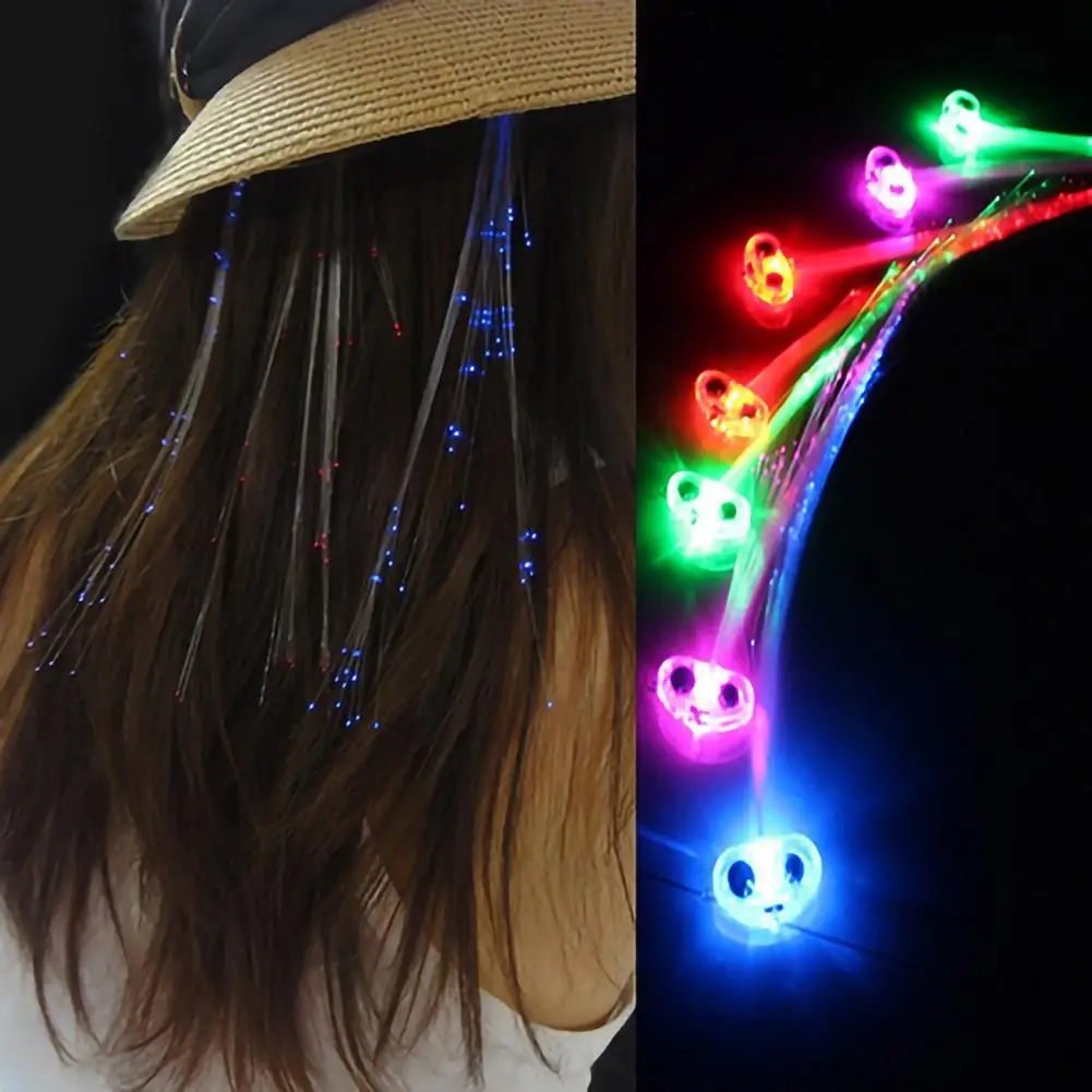 LED Glowing Flash Wig Hair Braided Clip Show Dancing Party Women Braids Hairpin Christmas Glowing Flashing Hair Braid Extension