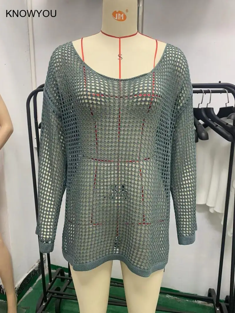 Schwimmen Vcay Sommer Covers Up Frauen Urlaub Beachwear Freizeit Lose Gestrickte Badeanzug Cover-Up Hohl-Out Design Pullover Suncare