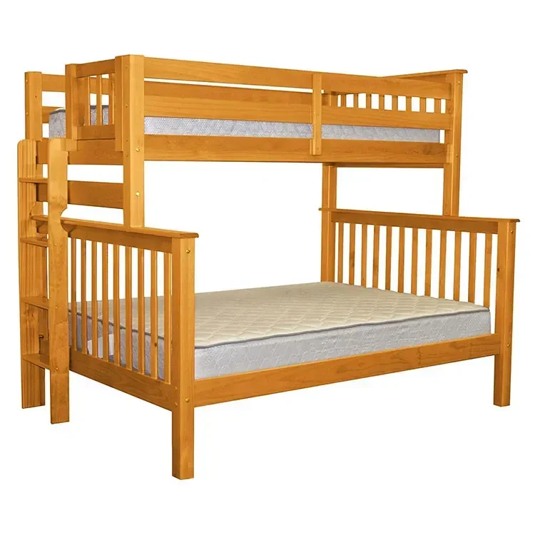 

# Bunk Bed Solid Wood With Stairs Kids Double Deck Bed Durable #