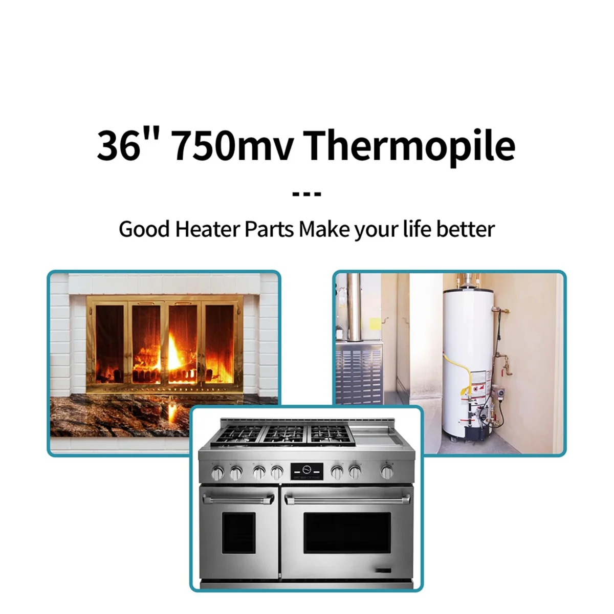 Thermocouples de remplacement pour cheminée, thermopys mv adaptés pour Heat Glo Heatilator, Q313A, 750 ℃, millivolt, 36 pouces, 3 pièces