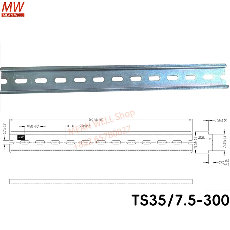TS35 7.5 مللي متر DIN السكك الحديدية موصل ل EDR XDR NDR SDR HDR MDR WDR DR امدادات الطاقة تصاعد السكك الحديدية
