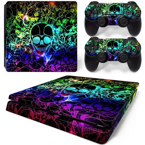 For PS4 Slim Console Skin Sticker Wrap Full Vinyl Decal Cover Protective Film for PS4 Slim Controller