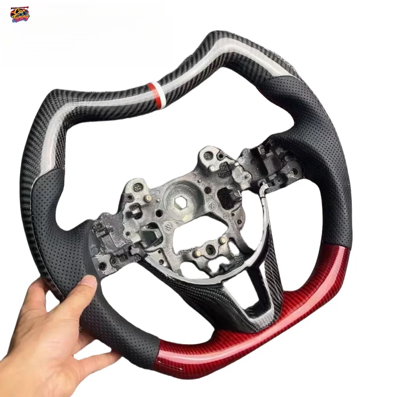 3/CX30/CX4/CX5/for Mazda 6 Forged Carbon Fiber Leather Racing Steering Wheel Customizable Colors & D-Shaped/F1 Options