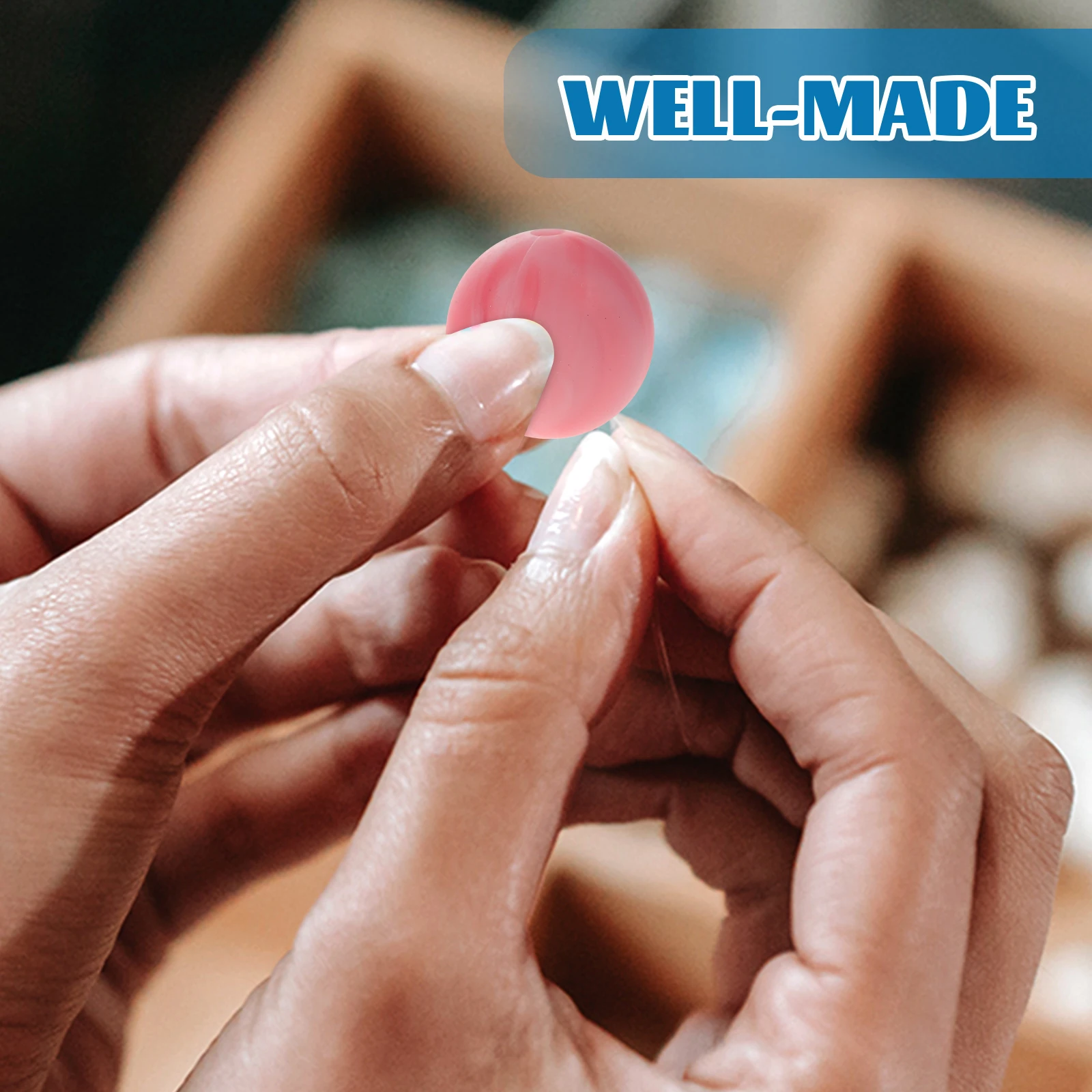 

30pcs Silicone Bulk Round Loose For Keychain Making Diy Bracelet Beads Teether Chain Chewing Beads Home Decor Craft Small