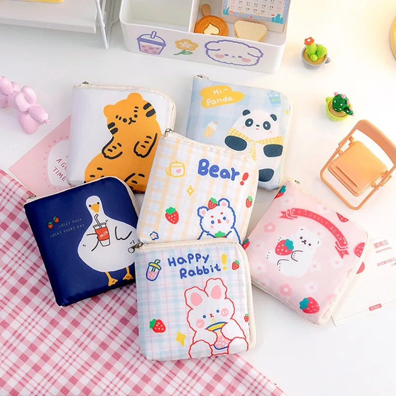 Cute Women Sanitary Napkin Tampon Storage Bag Sanitary Pad Pouches Portable Makeup Lipstick Key Earphone Data Cables Organizer