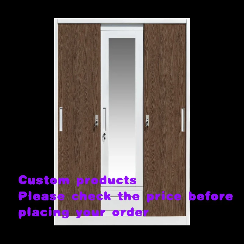 custom.Low Priced Steel Painting 3-Door Almirah Wardrobe Locker Iron KD Structure Hanging Feature Bedroom Dining or Workshop