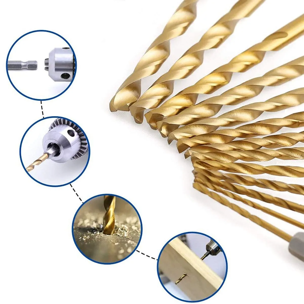 13-teiliges Sechskant-Bohrerset HSS Titan-beschichtete Spiralbohrer Set für Metall Holz Kunststoff Aluminium Dünnes Eisen – Detail 7