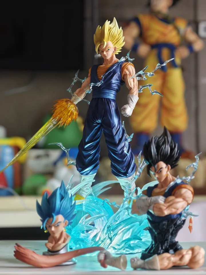 

JT Studio New JT-070 Dragon Ball Anime Figure HB Vegito 38cm Statue with LED Light Up, 3 Interchangeable Heads & Bonus Bust