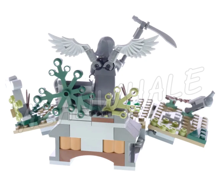 208pcs Magical World of Wizards The Rise of Volde Graveyard Tombstones 11345 Building Kits Toys Compatible With Bricks