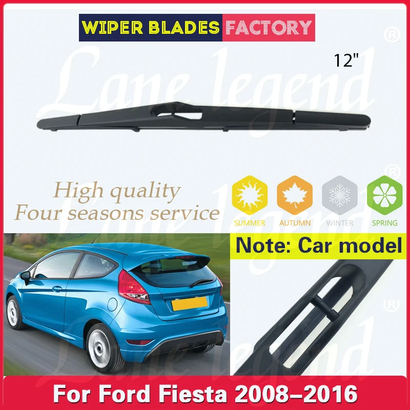 Auto Ruitenwisser 12 "Achter Ruitenwisser Voor Ford Fiesta 2008 - 2016 Voorruit Schoon Achterklep Raam Auto Regenborstel