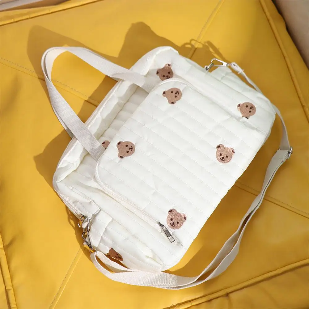 

Simple Korean Style Mummy Bag Flower Multi-pocket Single Shoulder Bag Lightweight Bear Women Handbag Female