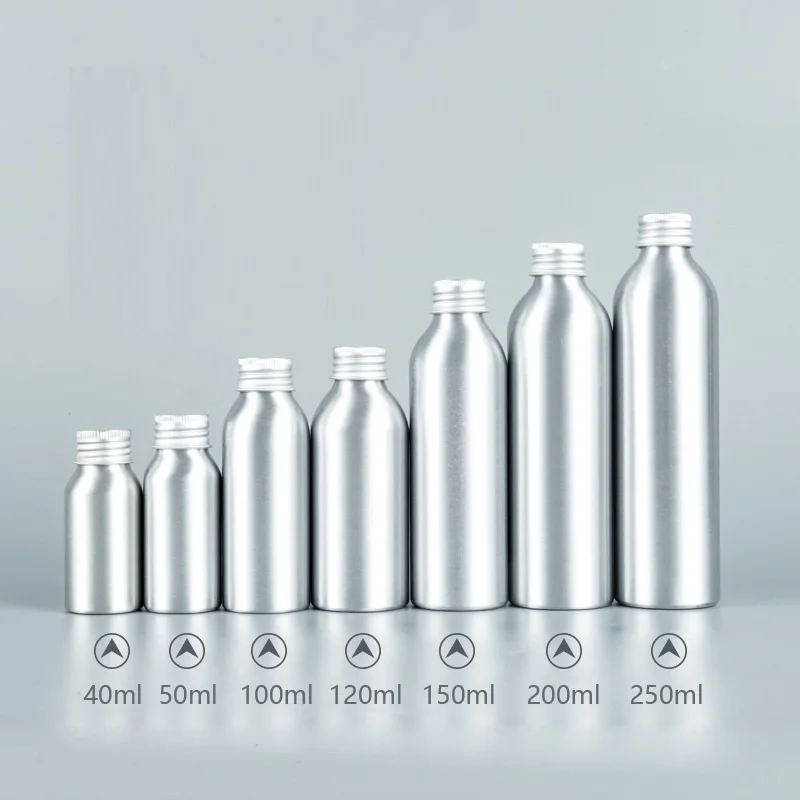 

10pcs Aluminum Bottle With Lid Cosmetic Refillable Bottles Silver Lid Aluminum Container Travel Bottle