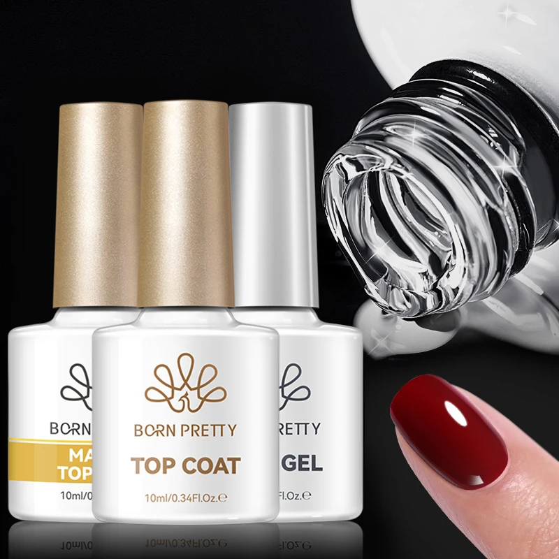 BORN PRETTY 10ml Super Top Coat Base Gel Matt Top Coat Set für Gel-Nagellack LED-Nagellack Funktionsgel-Set