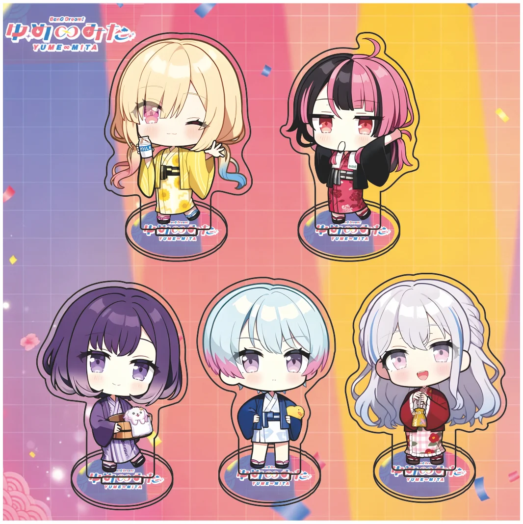 BanG Dream! YumeMita Anime Acrylic Key Chain Stand Cute Chibi Character Desk Ornament Collectible Gift for Anime Fans