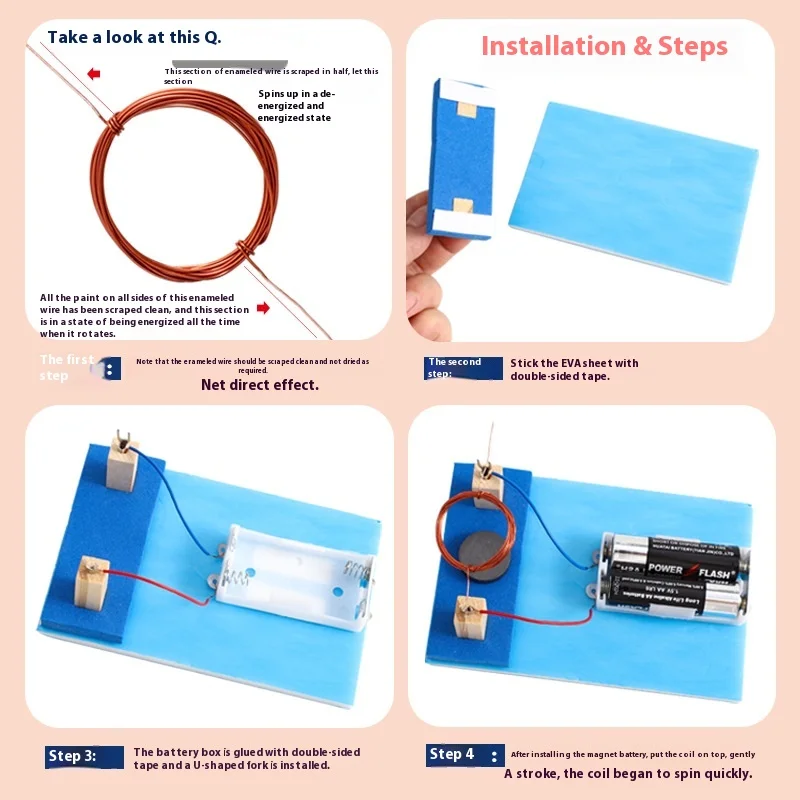 ألعاب تعليمية لعلوم الأطفال مونتيسوري لتقوم بها بنفسك محرك تيار مستمر تكنولوجيا الإنتاج الفيزيائي المعدات التجريبية العلمية
