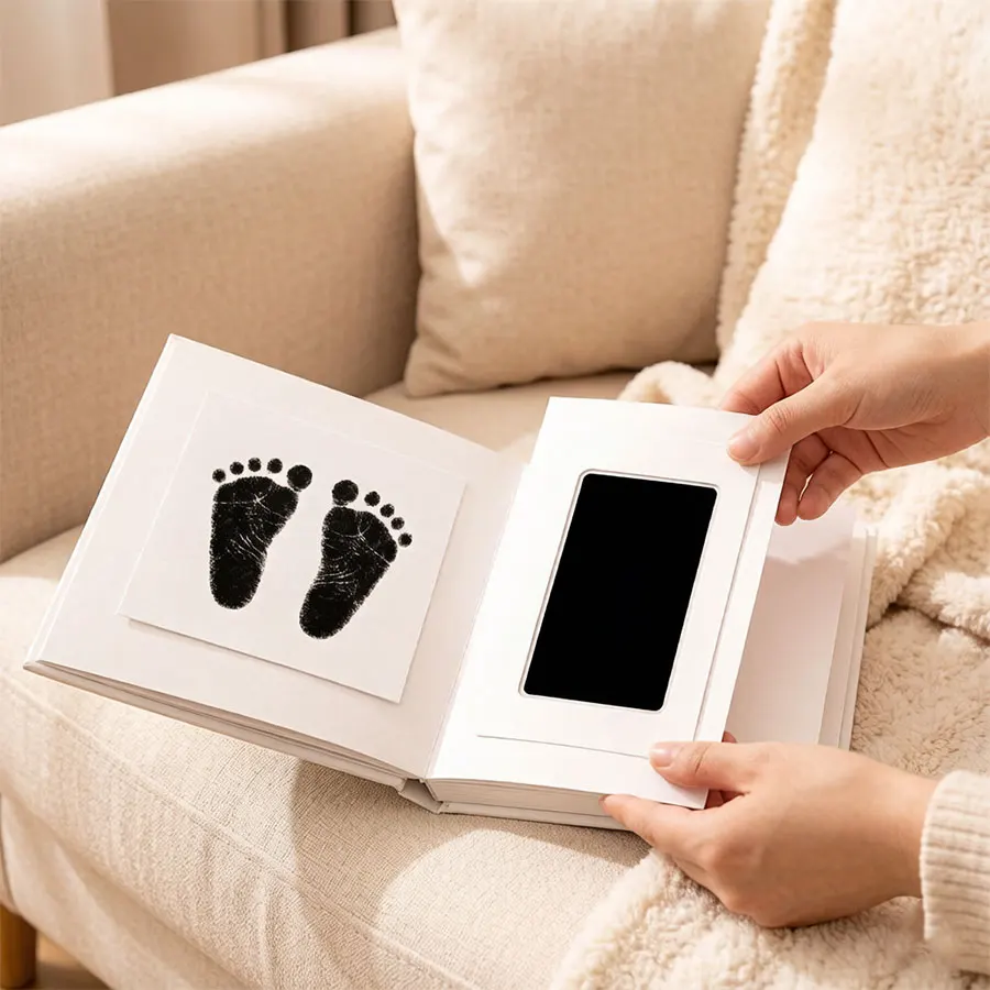 Inkless Pet Paw Print Kit Clean Touch Ink Pad, No Mess Dog Cat Footprint Keepsake Frame Set, Wash-Free Animal Paw Stamp Souvenir for Pet Memorial Gift