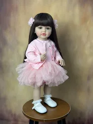 BZDOLL 55CM 22 인치 직립 가능 사실적인 아기 살아있는 듯한 여아 인형 전면 부드러운 실리콘 신체 공주 유아 아기 생일 선물