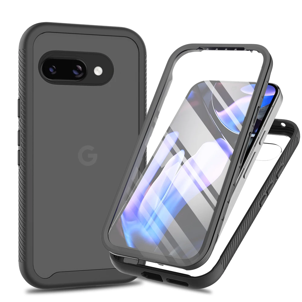 

TPU/PC PET Sky Case for Google Pixel 9A Funda Capa with Screen Film 360 Degree Protect Shield Clear Phone Cover