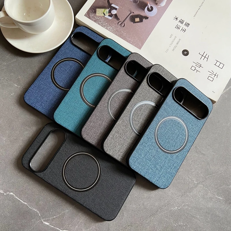 

Простой матовый льняной кожаный магнитный чехол для Magsafe для Google Pixel 5A 6A 7A 8A 9A 5 6 7 8 9 Pro XL 5G противоударный чехол