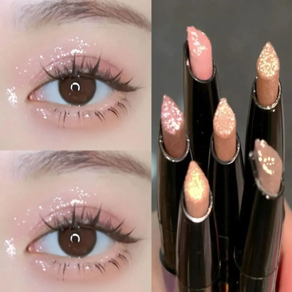 Makeup Glittering Eyeshadow Pencil Long lasting Shiny Eyeshadow Stick Diamond Pearlescent Eyeshadow Crayon for Women