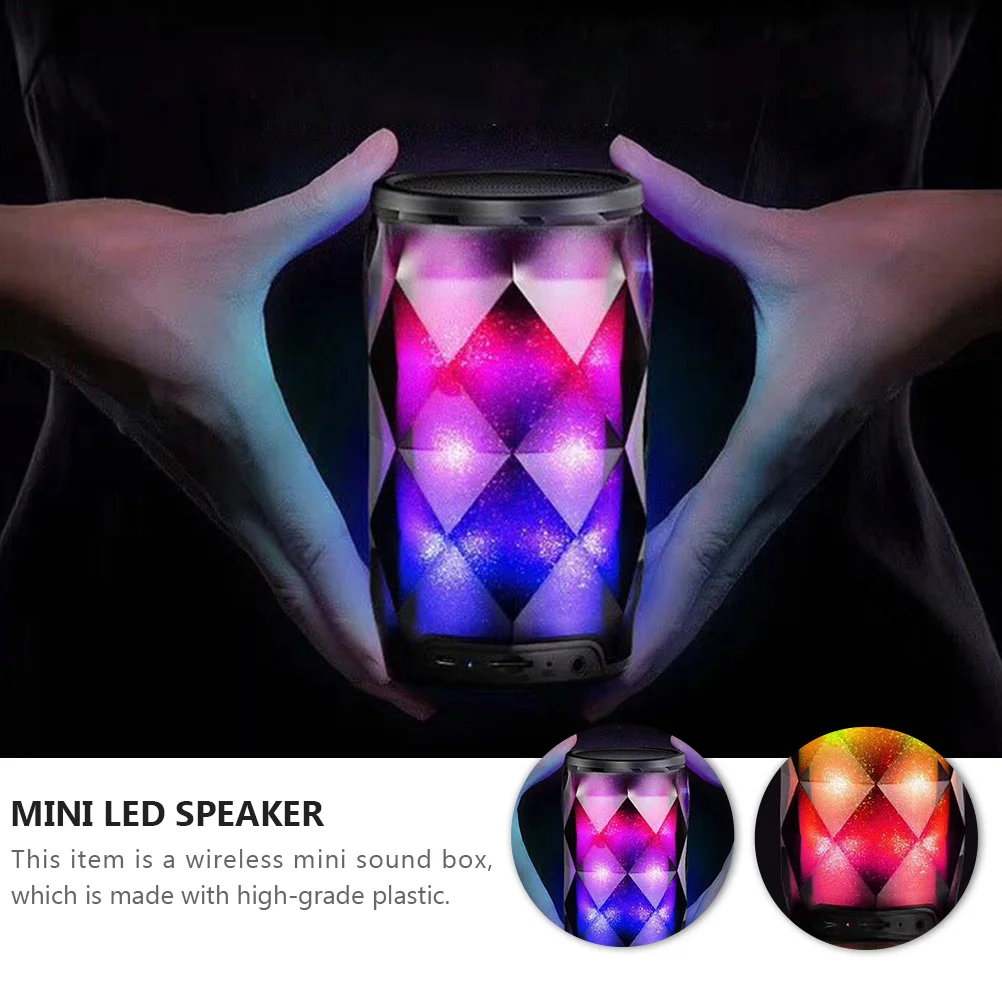

1Pcs Mini LED Wireless Sound Box Creative Desktop Speaker Strong Bass Universal Audio Playback Wireless Speaker Box
