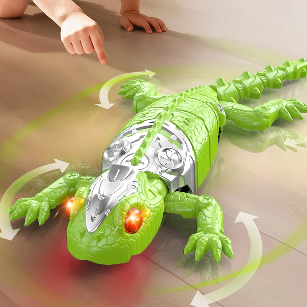 Zabawka Jaszczurka Sterowana Pilotem, Model Jaszczurki Wspinającej się po Ścianach z Przyssawką, Wspinaczka 360° ° Prezent dla dzieci z motywem obrotu, idealny na urodziny, święta lub Boże