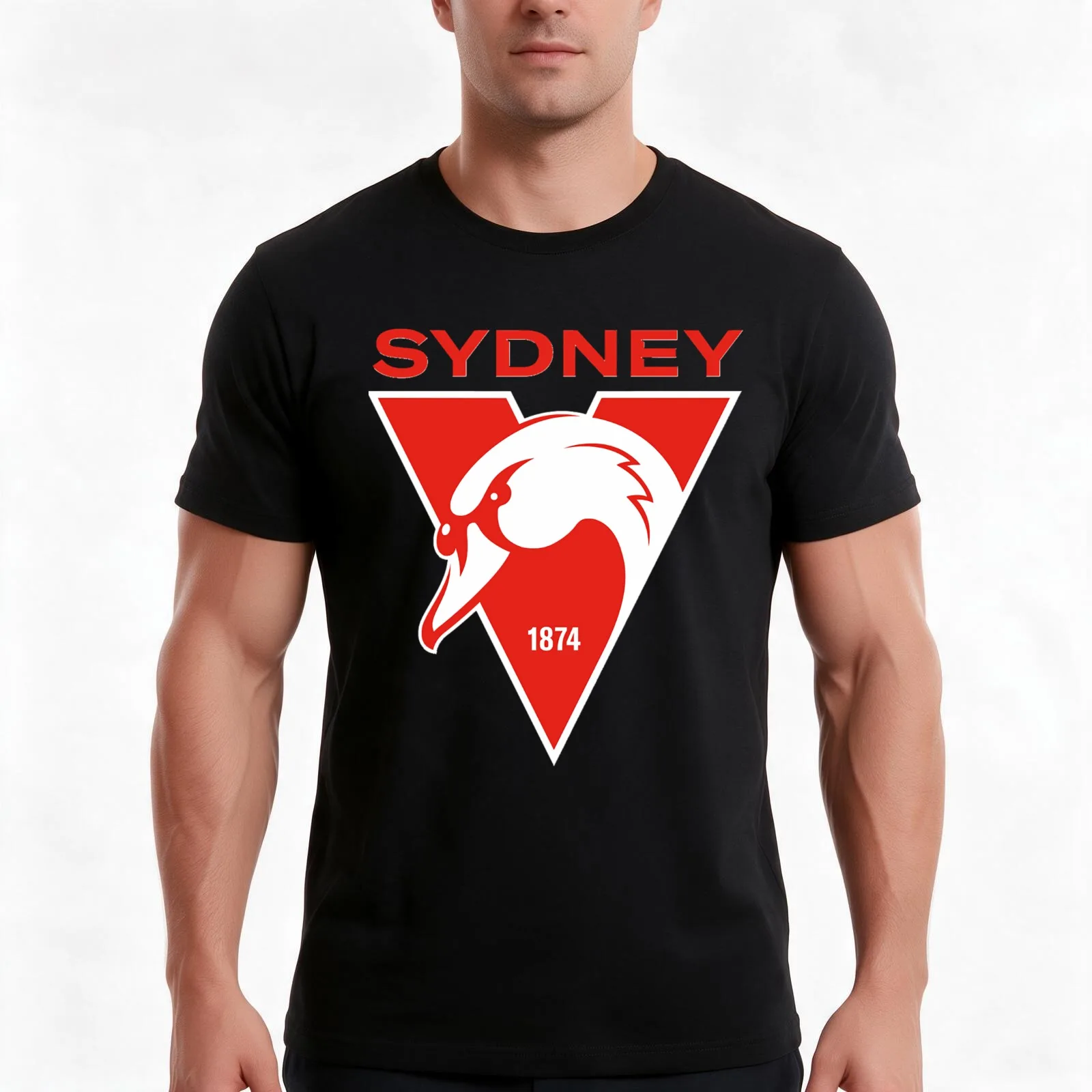 Sydney the Bloods Swans Haughty Swannies-\ts \t T-Shirt, Summer Casual Cotton Tee, Oversized Streetwear Tops, Unisex Men Women
