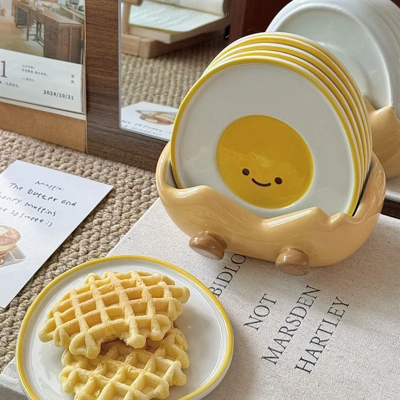 Egg Spitting Bone Set Home Restaurant Dining Plate Garbage Storage Plate Creative High-End Exquisite Ceramic Desktop Decoration