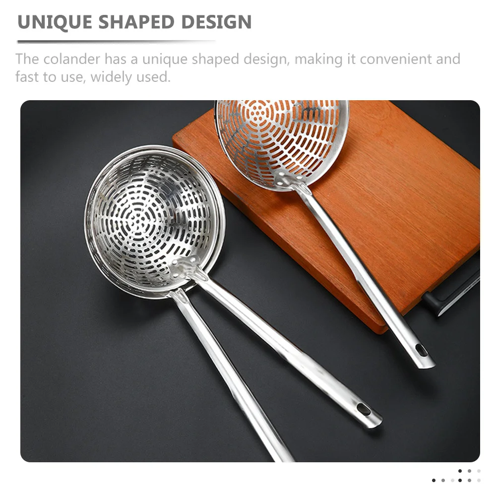 

Skimmer Ladle Stainless Steel Colander Spoon with Long Handle for Food Strainer Cooking Kitchen Utensils Drainage Tool