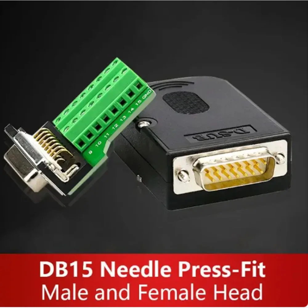 

15 Pin Male Female Board Terminal Adapter DB15 Breakout Connector D-SUB Board Module 15 pin Connector Plug with Case Sub Board