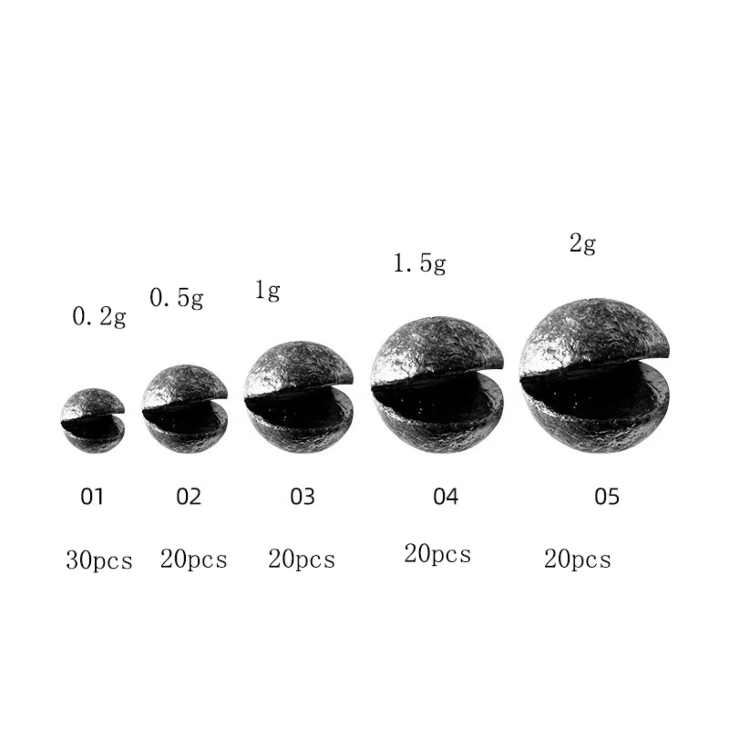 Obciążniki wędkarskie 110 PCS, obciążniki wędkarskie Premium Split Shot, okrągłe zdejmowane smyczki wędkarskie, 5-rozmiarowe opakowanie mieszane koszulka Rahpha